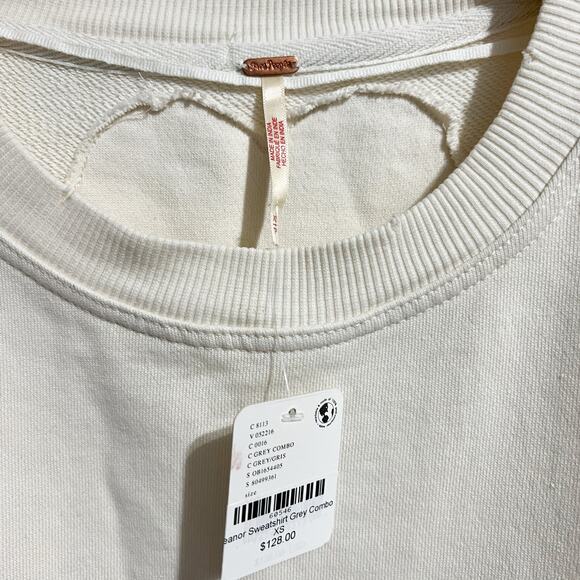 NWT Free People Dress XS Eleanor Layered Sweatshirt MinidressWhite Cream - Picture 4 of 7